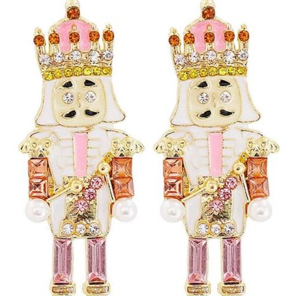 Nutcracker Earrings Womens Ladies Pink Fashion Xmas Holiday Christmas Jewelry - Picture 8 of 13